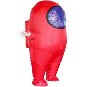 Impostor Inflatable Costume for Adult Funny Halloween Spacesuit Costume Astronaut Figures for Adult Game Fans (Red)