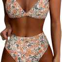 SUUKSESS Women High Waisted High Cut Bikini Set Sexy Triangle Two Piece Swimsuits, Medium