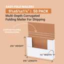 BOX USA Shipping Boxes Small 9.625"L x 6.625"W x 1.25"H 50-Pack - Corrugated Cardboard Box for Moving, Mailing, Packing, Packaging and Storage