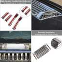 PIUGILH ABS Front Hood Deck Vent Panel Grille Hood Trim Cover Kit for Hummer H2 2003-2009 Accessories, Hood Top Handle Trim Cover Kit (Bright)