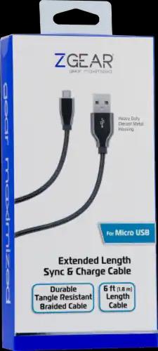 ZGear Braided Micro USB Cable - Black