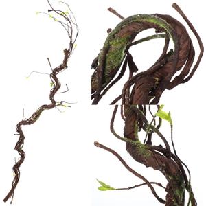 Giegxin 2 Pcs 63 inch Bendable Wall Hanging Tree Branches Artificial Tree Twigs Fake Plants Trunk Garland with Green Leaves for 3D Indoor Outdoor Wedding Garden Home Christmas Decor