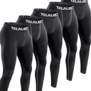TELALEO 5 Pack Men's Compression Pants for Workout, Running, Basketball - Sports Baselayer Leggings XL