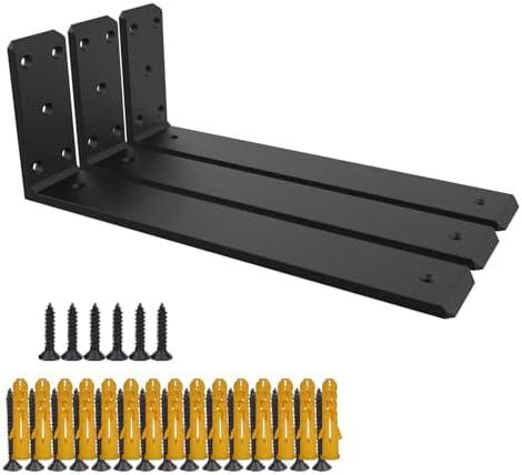 3 Pack 16inchCountertop Support Brackets, Heavy Duty Industrial Hidden Shelf Bracket, Metal Floating L Brackets for Shelves Hardware Support DIY Aufuga (3pcs, 16x6x2.5)