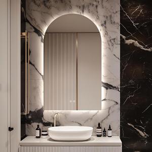 Arched LED Bathroom Mirror, 40"x24" Arch Frameless Backlit Mirror with Lights Vanity Mirror for Makeup, Anti-Fog, Dimmable, 3-Color, Memory Function, IP65 Waterproof, UL Listed, Vertical