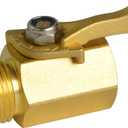 HYDRO MASTER Heavy Duty 3/4" Brass Shut Off Valve with Large Handle, Full Flow Garden Hose Connector