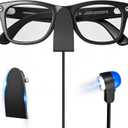 Portable Charging Spot Compatible with Ray-Ban Meta Smart Glasses Gen 1 & 2 & Oakley Meta HSTN, Magnetic USB-C Charging Stand with Stick/Stand/Flat Modes, Aluminum Holder