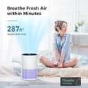 AROEVE Air Purifiers for Bedroom Home, Air Purifier For Smoke Pollen Dander Hair Smell Air Cleaner with Sleep Mode Speed Control For Bedroom Office, MK01- White