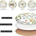 Cute Coasters for Drinks, Vintage Flora Coasters Set of 6, Plant Flowers Round Absorbent Ceramic Stone Coaster with Cork Base, Vintage Outdoor Coster Modern Cool Floral Tea Cup Boho Coaster, 4 inches