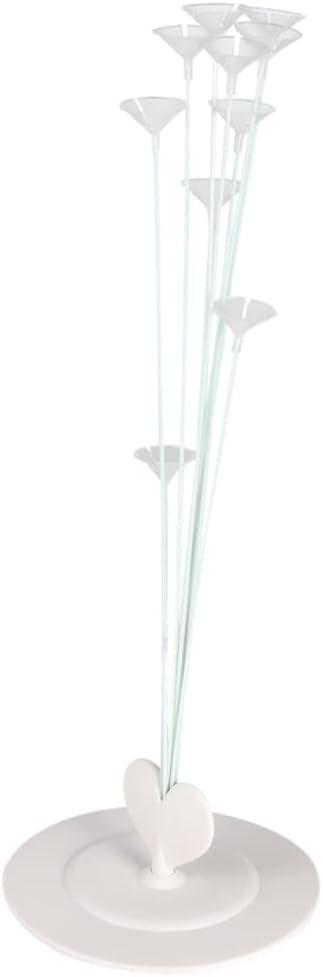 Balloon Support Holder Balloon Cup Stick Base 1 Set for Party Decorations (M, White)