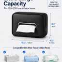Carbon Fiber Texture Car Tissue Holder, Extra Large Car Tissue Box Holder for 120230 Count Rectangular Tissue Boxes, Wider Opening, Dual Zipper, Fits Headrests, Consoles, and Seat Backs