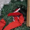 ATDAWN 3 Pack Mini Christmas Wreath, Lighted Christmas Front Door Wreath, Xmas Wreath for Holiday Christmas Party Decorations (Red Bow)