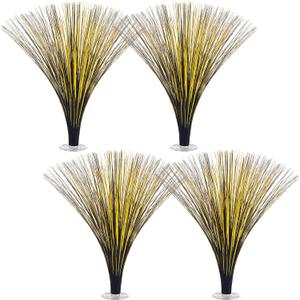 Colingmill 4 Pcs Plastic Metallic Black and Gold Spray Centerpieces for Birthday Table Decorations for Celebration Wedding Anniversary Holiday Party Supplies Happy New Year Decorations, 15.75"