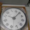 WallarGe Night Light Wall Clock for Bedroom - Silent Lighted up Wall Clock Glow in The Dark, Battery Operated for Living Room/Kitchen, Easy to Read Large Digital Display, 12 Inch (Black)