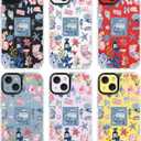 for iPhone 14 Plus Case, Vintage Coastal Collage Pattern with Shells & Teacups, Military-Grade Drop Protection, Glossy Elegant Soft Slim TPU Protective & Camera Protection for Girls (SunflowerCut)