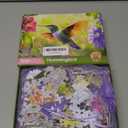 300 Pieces Puzzle for Adults, Spring Hummingbird Flowers Large Pieces Jigsaw Puzzle for Kids Adults, Recycled Paper, Glossy & Sturdy Pieces, Challenging Puzzle & Perfect Family Game, 20.5 x 15 in