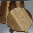 Hsei 2 Pcs Acacia Wood Cutting Board with Handle Wooden Charcuterie Board Large Paddle Carving Chopping Set Butter Serving Tray for Cheese Meat Fruit Pizza Bread(Vintage Style, 16x12, 17x13 Inch)