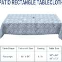 Outdoor Rectangle Tablecloth, 6084 Inch Water Repellent Picnic Table Cover with Umbrella Hole Zipper for Patio Family Meal , Pebble Blue