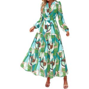 PRETTYGARDEN Womens 2026 Fall Fashion Clothing Boho Maxi Dresses Floral Long Sleeve Flowy Elegant Wedding Guest Holiday Dress (S)