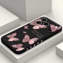 LEECG for iPhone 17 Pro Max Case, Flower Protective Bumper Slim Soft Phone Cover for iPhone 17 Pro Max 6.9 inch, Butterfly Black