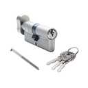 Solid Brass Lock Cylinder with 3 Brass Keys 70mm Pella Storm Brushed Nickel Lock Replacement Patio Sliding Door
