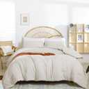 weigelia Beige Comforter Set Twin Boho Cream Twin Comforter with 1 Pillowcases - Soft Lightweight Cozy Bedding Set for All Season - Beige Comforter Twin Size for Women Teens Kids