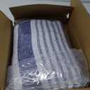 Amazon Basics Twin/Twin XL Size Comforter Sets, Ultra-Soft Lightweight Microfiber Reversible 2-Piece Bedding, Blue Denim/Beige Stripes, Striped