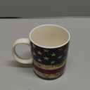 Whaline 2Pcs Patriotic Mugs 4th of July Ceramic Cups Vintage American Flag Stars Stripes Print Drinking Mugs Coffee Cups for Independence Day Home School Office Table Centerpieces Housewarming Gift