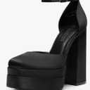 DREAM PAIRS Women’s High Chunky Platform Closed Toe Block Heels Square Toe Ankle Strap Dress Wedding Party Pumps Shoes Aurelia, 8,1/2