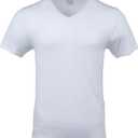 Gildan Men's V-Neck T-Shirts, Multipack, Style G1103, White (3-Pack), Medium