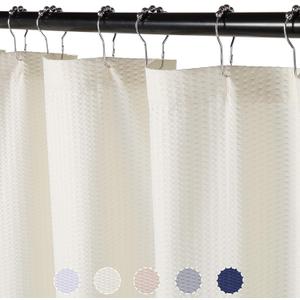 CAROMIO Soft Microfiber Fabric Shower Curtain or Liner for Bathroom, Decorative Embossed Pattern, Water Repellent, Cream, 72x84 Inches (72"W x 84"L (Pack of 1), Cream)