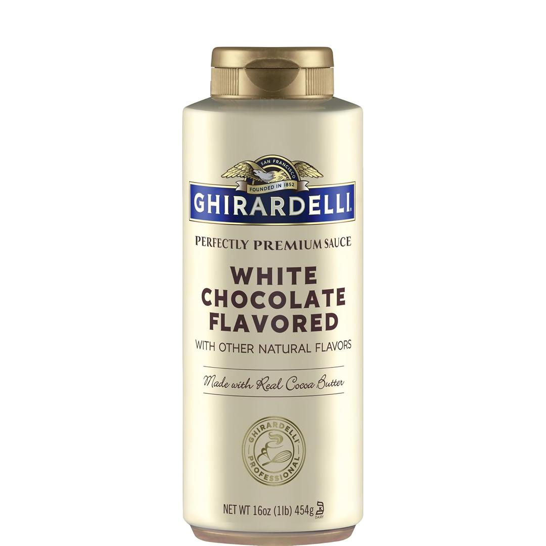 Ghirardelli White Chocolate Sauce, 16 Ounce Squeeze Bottle, BB Date: 11/30/2025