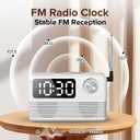 15W Fast Wireless Charger with Bluetooth Speaker and Alarm Clock Radio,4 in1 Wireless Charging Station for iPhone,Android Phones with FM Radio for Bedroom (7inch, White)