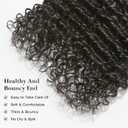 ASHINE Human Hair Bundles Deep Curly Water Wave, Unprocessed Cambodian Raw Hair 20 22 24 Inch, Flip Over Quick Weave Wet and Wave Bundles for Women Natural Black