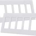 CML 5-Gang Screwless Decorator Wall Plate, White Outlet Covers, 2 Pack Hidden Wall Safe Switch Plate, Standard Size 4.68X 10.18, Impact Resistant, ETL Listed