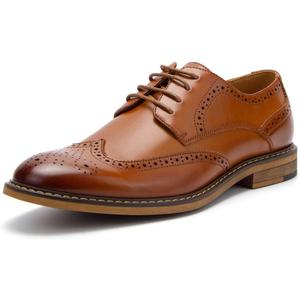 Temeshu Men's Dress Shoes Casual Oxford Shoes Business Formal Shoes DS09 Brown 9
