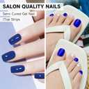 Semi Cured Gel Nail Strips & Toenail Stickers 2 Set (Deep Blue), Gel Nail Stickers, Long Lasting Full NailWraps Art DIY for Women, Needed UV Lamps, Salon-Quality, Easy to Apply & Remove