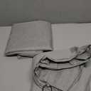 H.VERSAILTEX Linen Curtains with Valance 84 Inch Long 2 Panels Farmhouse Boho Privacy Window Curtains for Living Room Bedroom Ring/Rod Pocket Privacy Light Filtering Drapes, 52x 84 Inch, Heather Grey