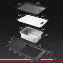 Upgraded Folding Front Shelf Accessories for Traeger Pro 22, Pro 575, Ironwood 650, BAC362, All-in-One Grill Table with Works Cutting Board,Basin,5 Hooks, Steel Grill Accessory for Food Prep & Storage