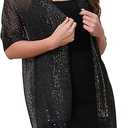 Women Shawls and Wraps for Evening Dresses, Bling Sparkly Shiny Shimmer Dressy with Buckle