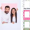 32 x 24 inch Blank Photo Booth Props DIY Happy Birthday Party Supplies Writable Picture Frame with Speech Bubble Signs Photo Booth Props for Valentine's Day Wedding Birthday Baby Shower Party Favors