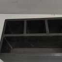 EDHAS Mango Wood 4 Compartment Flatware Caddy, Cutlery Utensil Holder with Napkin Holder for Kitchen, Dining, Picnics (10" x 6" x 5")