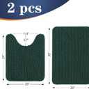 OLANLY Bathroom Rugs Sets 2 Piece, Soft Absorbent Chenille Bath Mats and U-Shaped Contour Toilet Mat Rug Set, Machine Washable Bath Carpet, Home Decor Accessories(30"x20"+24"x20", Blackish Green)