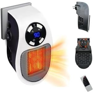 Plug In Heater For Indoor Use, Remote Portable Electric Heater With Programmable Adjustable Thermostat, Overheat Protection, Precise Led Display, Portable Top Heat Plug In Heater