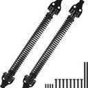 14" Gate Spring Self Closing, Heavy Duty Black Door Closer Spring, Adjustable Tensioner Automatic Outdoor Gate Closure, Gate Spring Hardware for Wooden and Vinyl Fence, 2 Pack