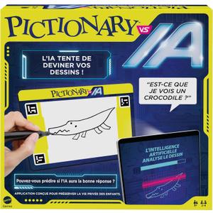 Mattel Games Pictionary vs AI HYH76 - Interactive Board Game against Artificial Intelligence, Drawing Game for 2 to 4 Players, Toy for Children and Adults, from 8 Years, French Version