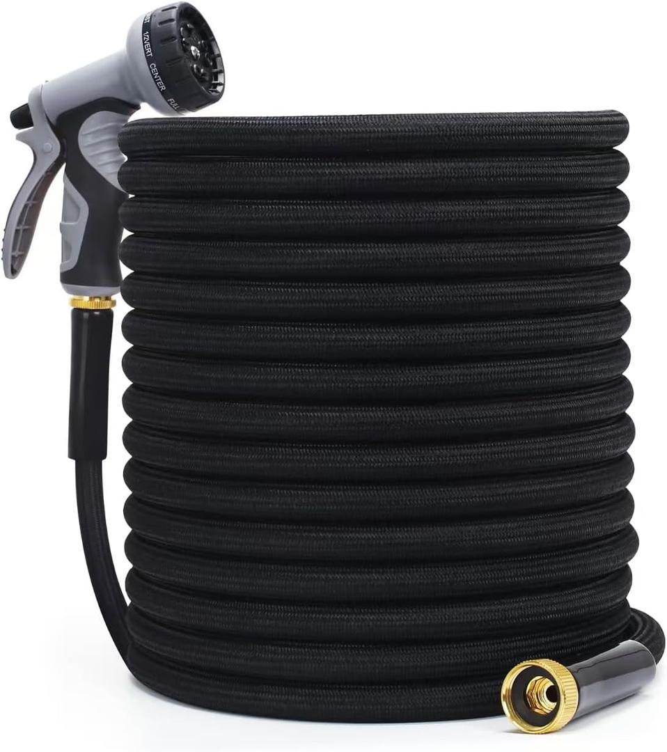 Garden Hose, Portable,Lightweight, Leak-Proof Metal interface,Water Hose for Yard, No-Knots, Wear-Resistant, NON-EXPANDABLE Ultra Lightweight,Sturdy, Flexible, 3/4GHT, Garden (100FT)