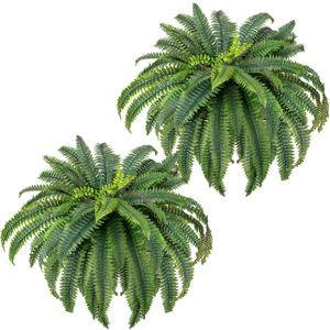 CQURE 45" Fake Ferns Artificial Plants Large,Set of 2 Artificial Boston Ferns Faux Hanging Fake Plants for Outdoors Planter Home Garden Decor,60 Branches