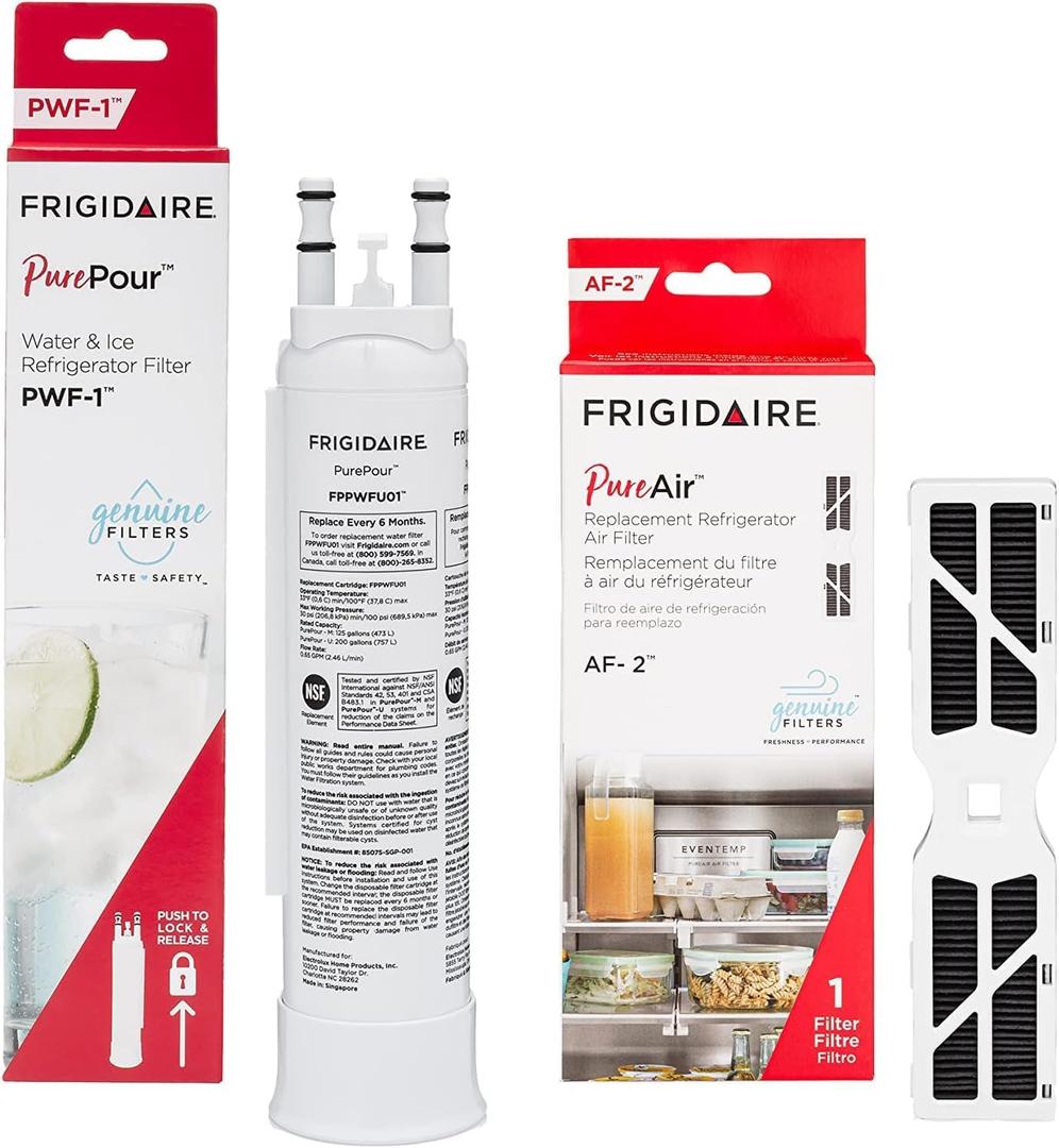 Frigidaire PurePour® PWF-1 (FPPWFU01) & PureAir® RAF-2 Water & Air Filter Combo Kit