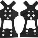 Stainless Steel Micro Spike Crampons Ice Snow Grips Snow Walk Traction Cleats Ice Cleats Traction Anti-Slip Shoes Ice Gripper Non Slip Hiking Shoe Clips Suitable For Walking Hiking And Trekking (X-Large, Black)